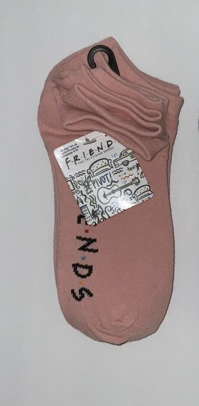 Friends TV Series Show 5 Pair Pink Low Cut Socks Size 4-10 NEW